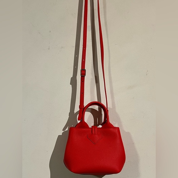 Brand new! $690 Longchamp Le Roseau XS red leather bag - Picture 3 of 12